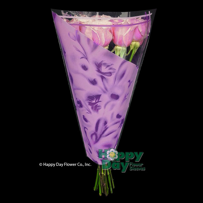 7419-Fiori Double Purple Sleeve with Flowers