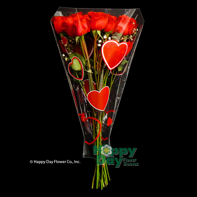 9905-Elegant Heart Red 13" with Flowers