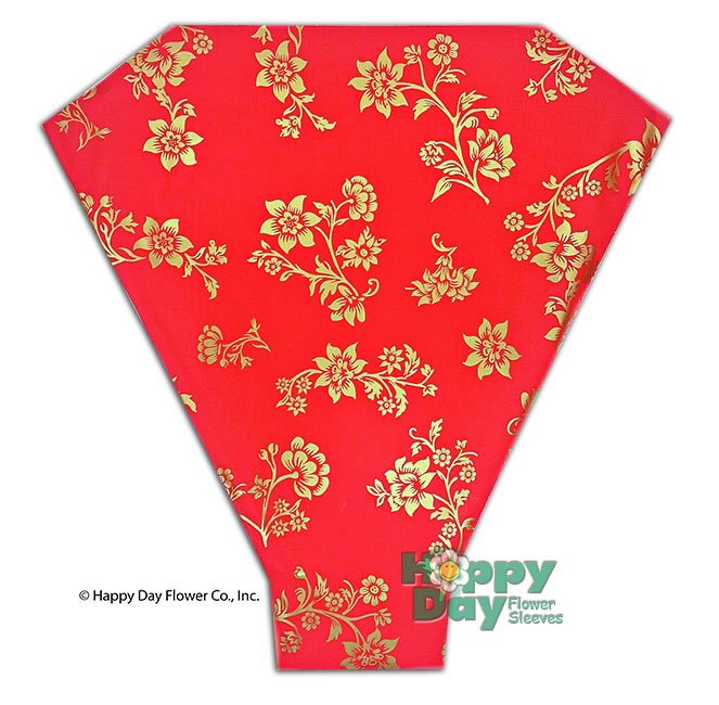 9719-Fancy Flowers Red with Gold