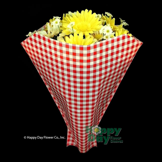 7423-5-Checkered Red 17" with Flowers