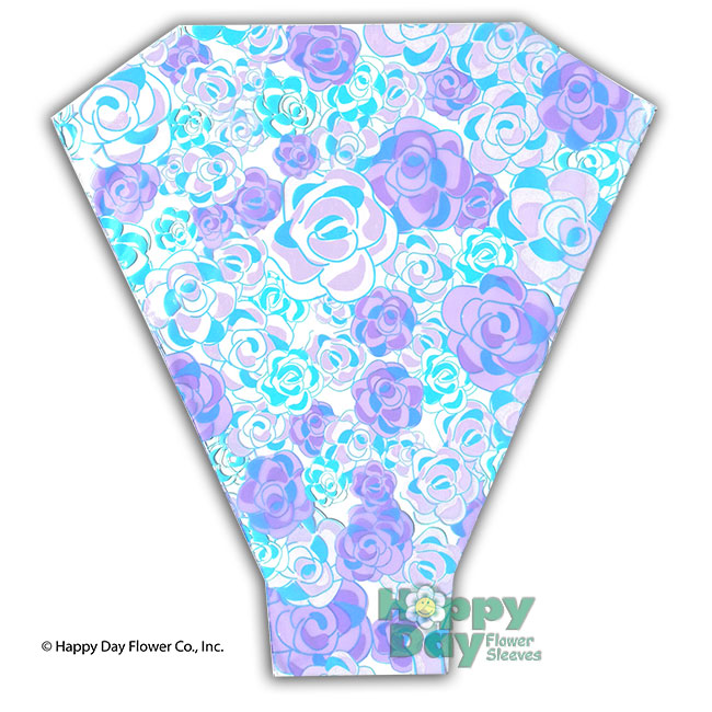 Blue Purple Floral print flower sleeve
