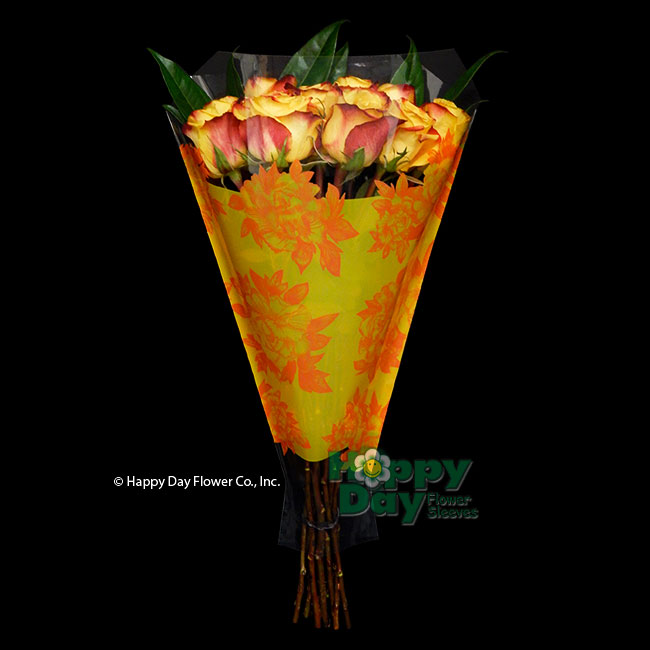 4127-Chique Orange with Flowers