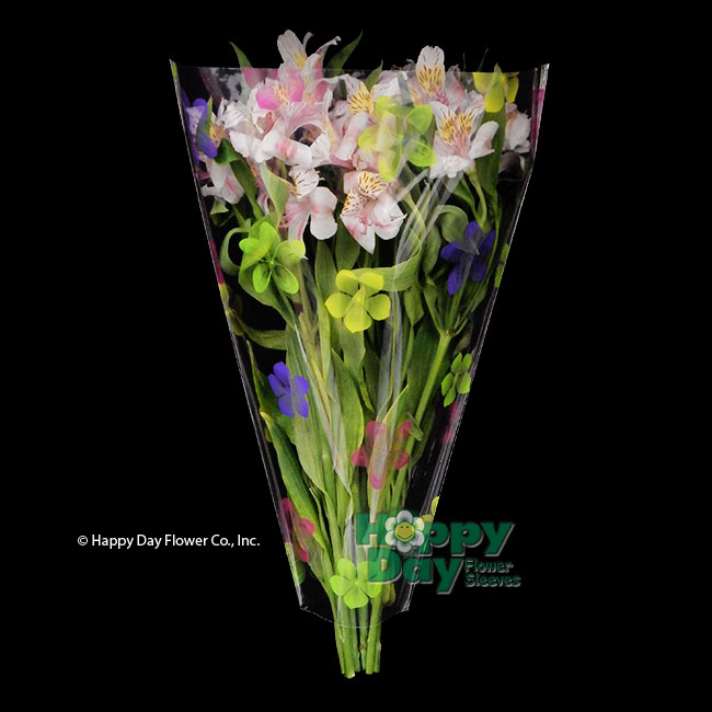 7645-8-Petals-Purple, Green, Pink, Yellow 16 inch with Flowers