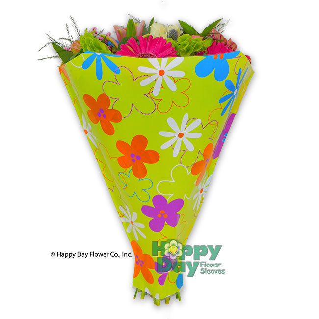 7321-1-Crazy Daisy Light Green with Flowers