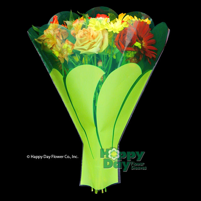 7076-1-Waves Green with Flowers