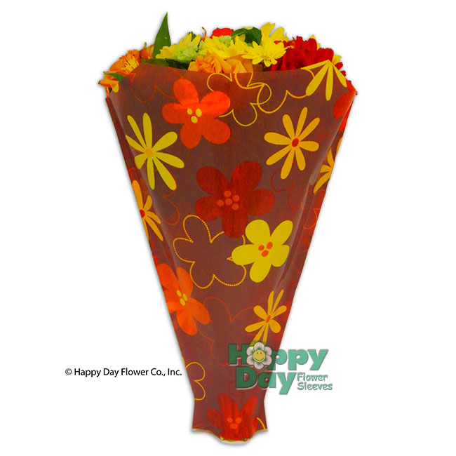 7321-7-Crazy Daisy Orange with Flowers 13in