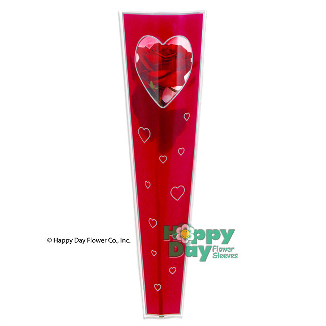 7242-5-Haze Heart Red & Silver with Roses