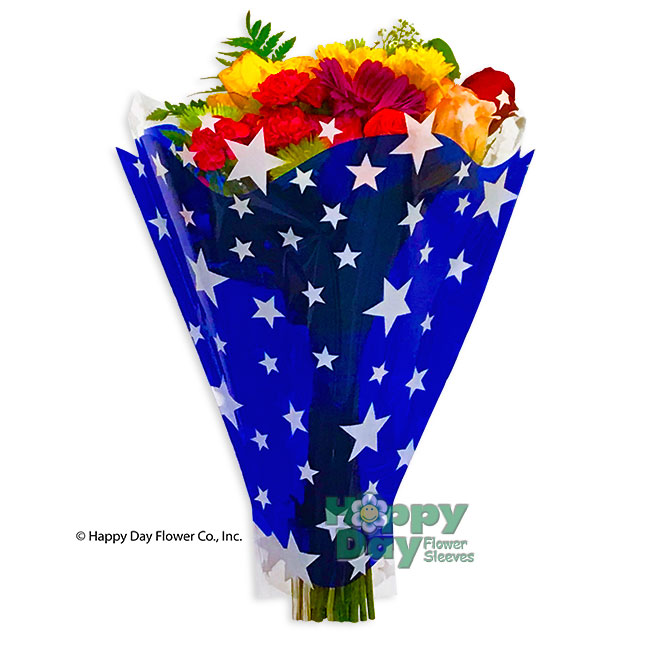 5032-3-Stars Blue shown with Flowers