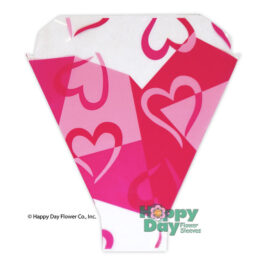 New Valentine's Day Flower Sleeve Colorblock Hearts Pink