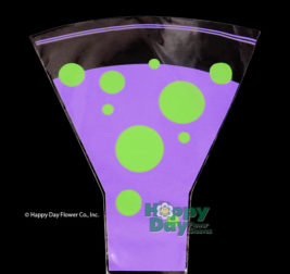 NEW Spots Flower Sleeve Violet with Lime Dots