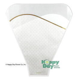 Gold on White Pattern Flower Sleeve with Gold trim