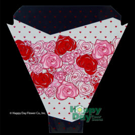 Rose Heart Red Flower Sleeve with clear top & Bottom