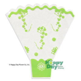 Green O. Daisy Flower sleeve with scallop edge