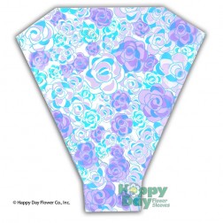 Blue with Purple Floral Print Flower Sleeve