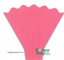Pink Pinstipe Sleeve Scalloped Top