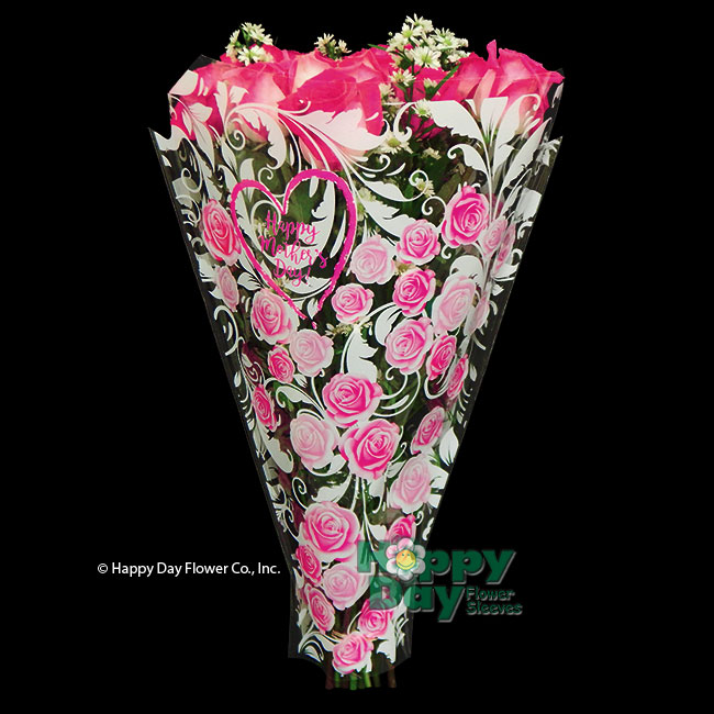 7007-2-Ma's Roses Pink (Transparent) with Flowers