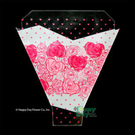 Rose Heart Pink sleeve with clear top & Bottom