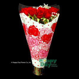 Rose Heart design with clear top & Bottom