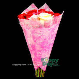 #6242-Roses Fuchsia Fiber Wrap with Flowers